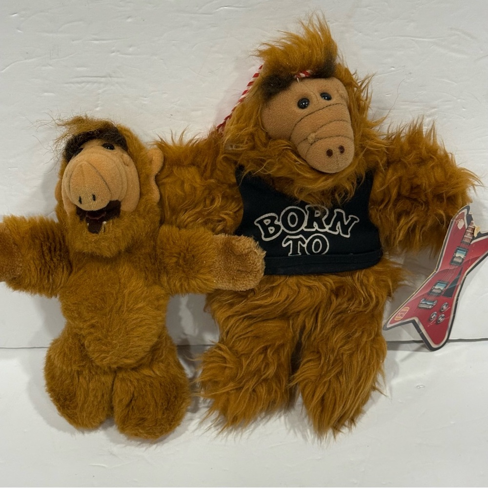 Vintage 80s ALF Born To Rock Hand Puppet Plush Burger King Promo Stuffed Animal